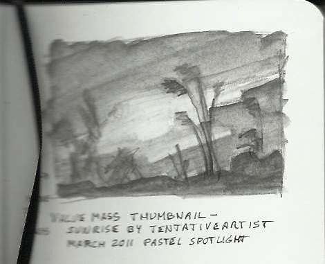 470x381 Sunrise, Xp Pastel Spotlight Challenge - Sunrise Pencil Sketch