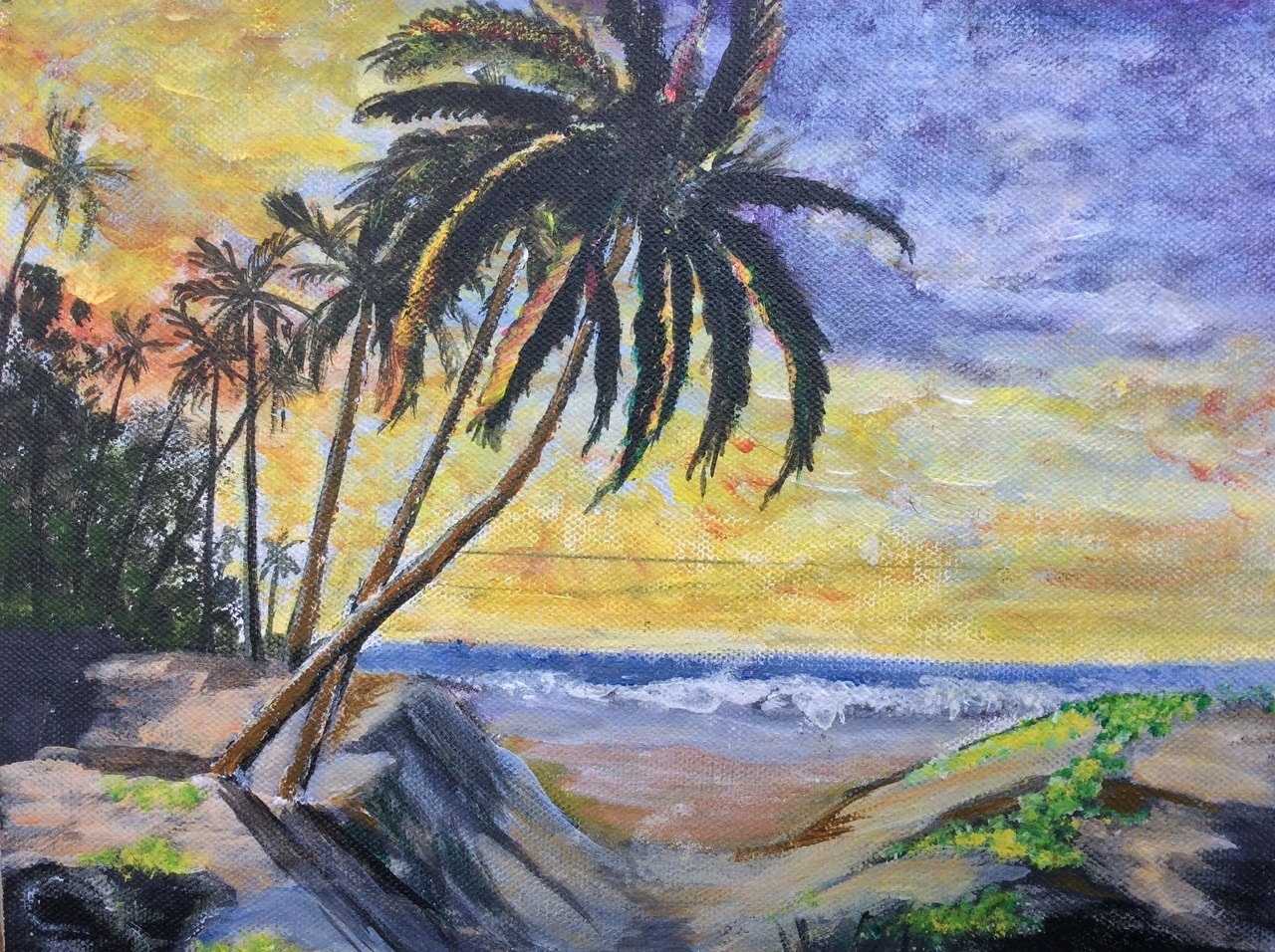 1280x956 Buy Sunset Beach Handmade Painting By Ashwin Jadhav. Code - Sunset Beach Sketch