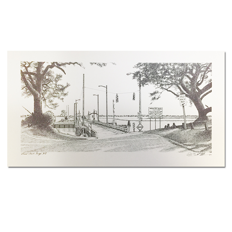800x800 Old Sunset Beach Bridge Print By Keith White - Sunset Beach Sketch