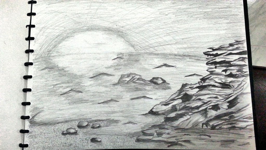 1024x576 Sketch 4 Sunset By Leon12wang - Sunset Sketch
