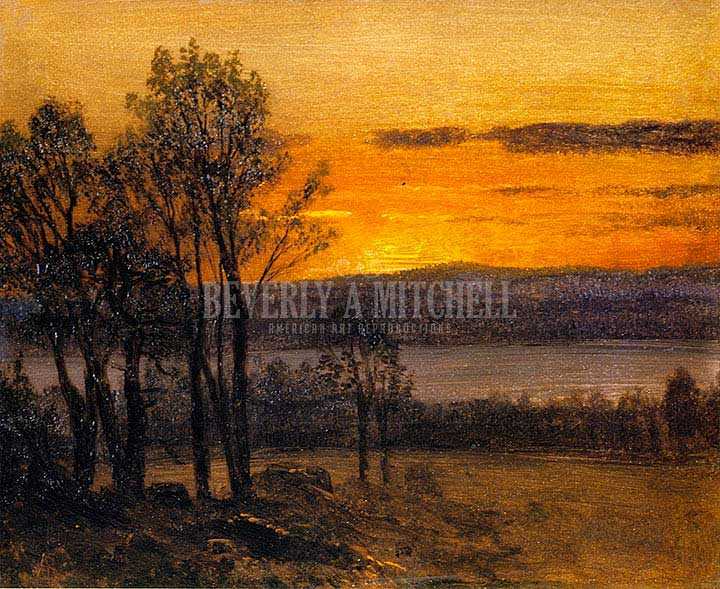 720x589 Sunset Sketch By Albert Bierstadt Giclee Print From Beverly A - Sunset Sketch