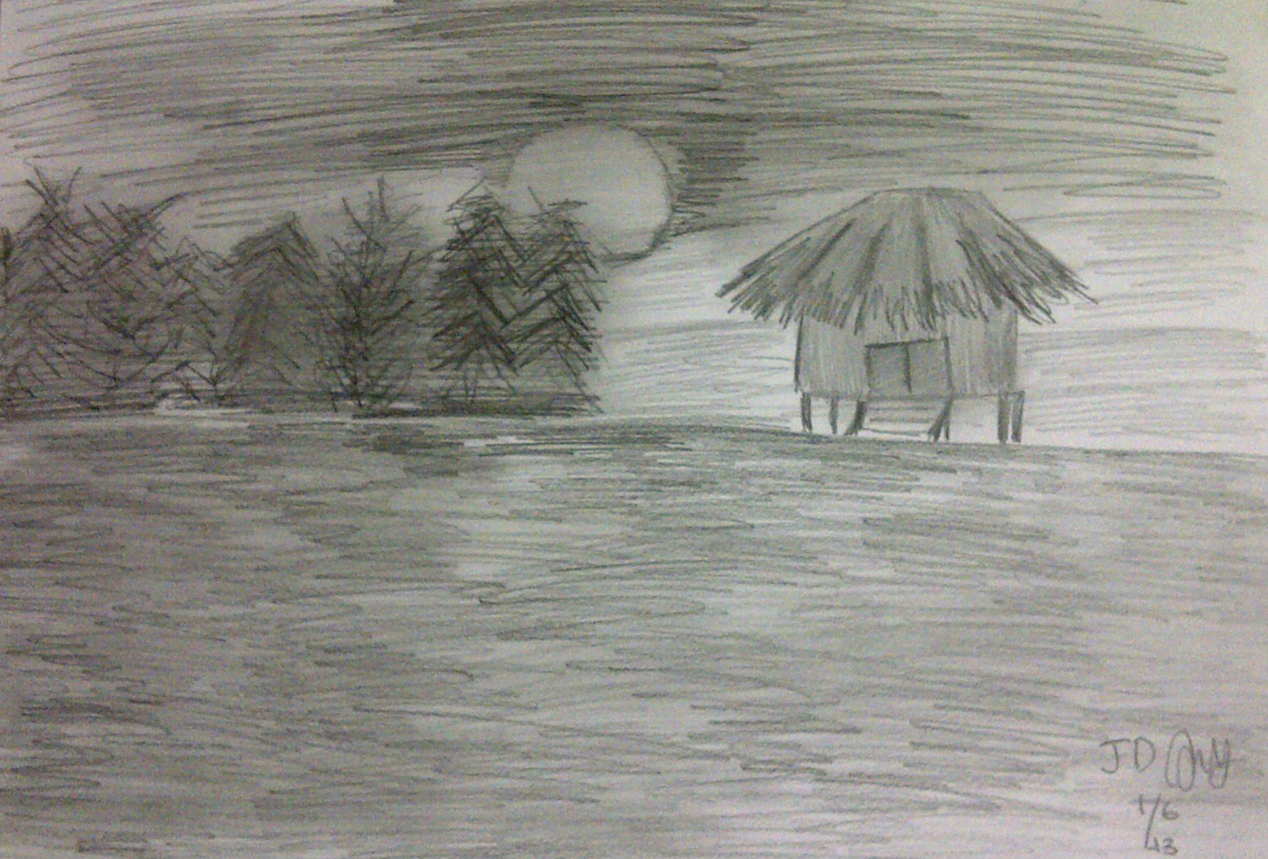 1780x1207 Sunset Sketch By Jd Honeybees - Sunset Sketch