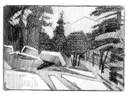 450x336 Sunset - Sunset Sketch Black And White