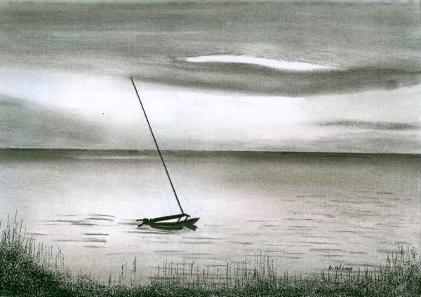 600x423 Drawn Oat Pencil Sketch - Sunset Sketch Pencil