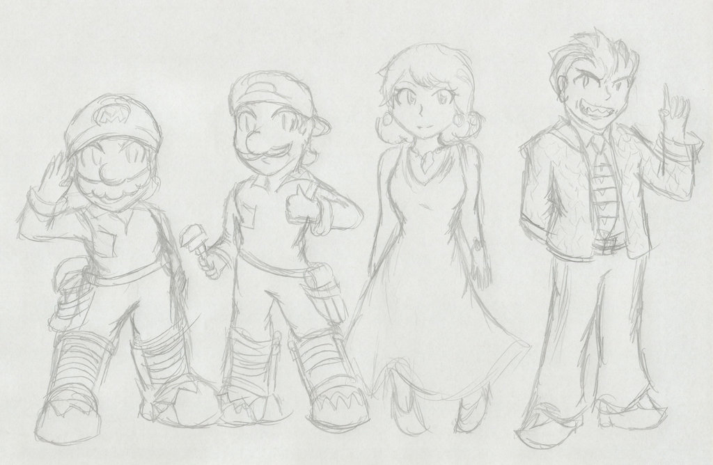 1024x668 Super Mario Bros. The Movie Sketch By Xero J - Super Mario Bros Sketch