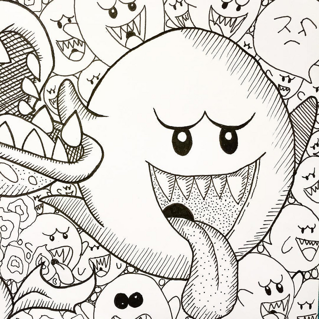 1024x1024 One Sketch Per Day - Super Mario Sketch