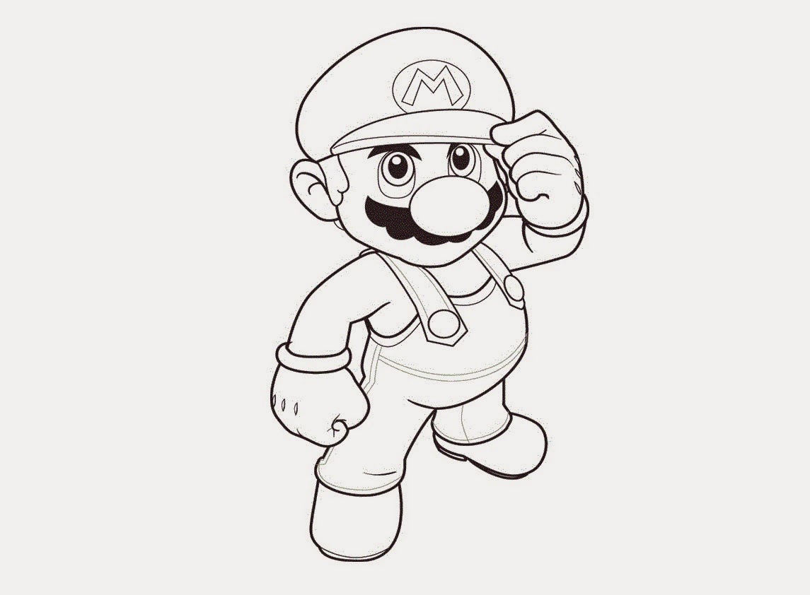 Super Mario Bros Coloring Drawing Free Wallpaper Anggela - Super Mario Sket...