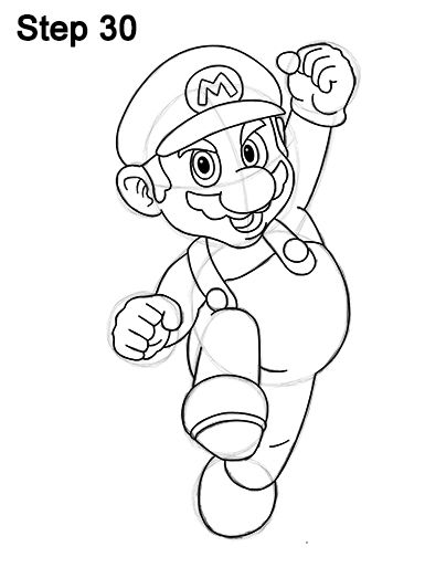 404x523 Super Mario Full Body Drawing 30 Drawing Drawings - Super Mario Sketch