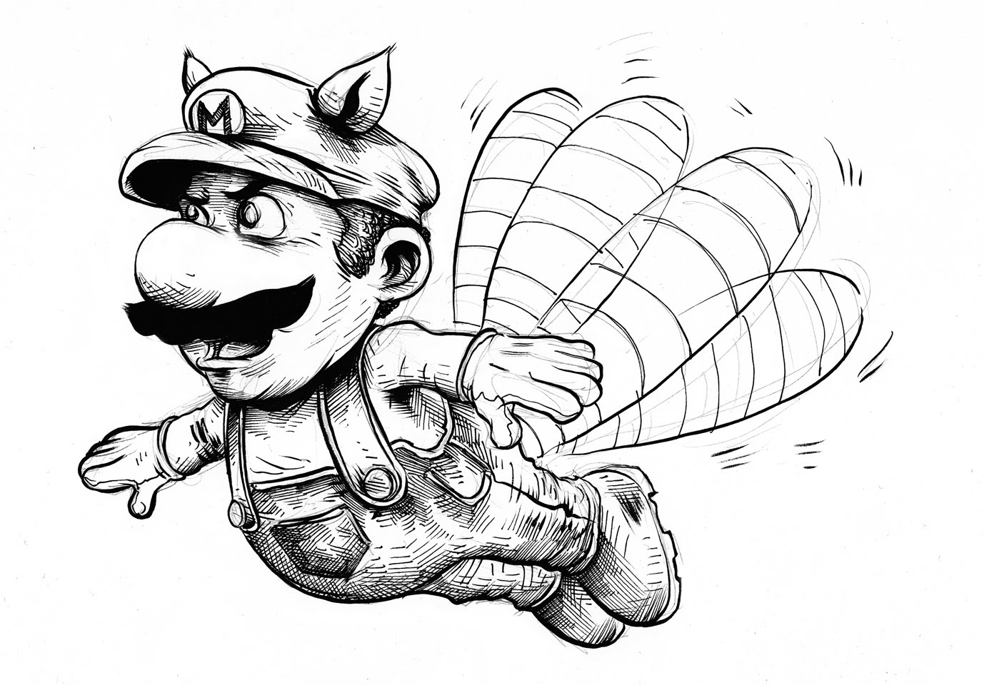 1378x960 Pretty Good Blog Warm Up Sketch Racoon Mario - Super Mario Sketch