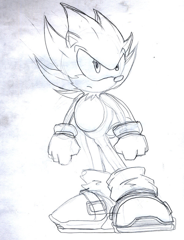 Super Sonic Sketch at PaintingValley.com | Explore collection of Super ...