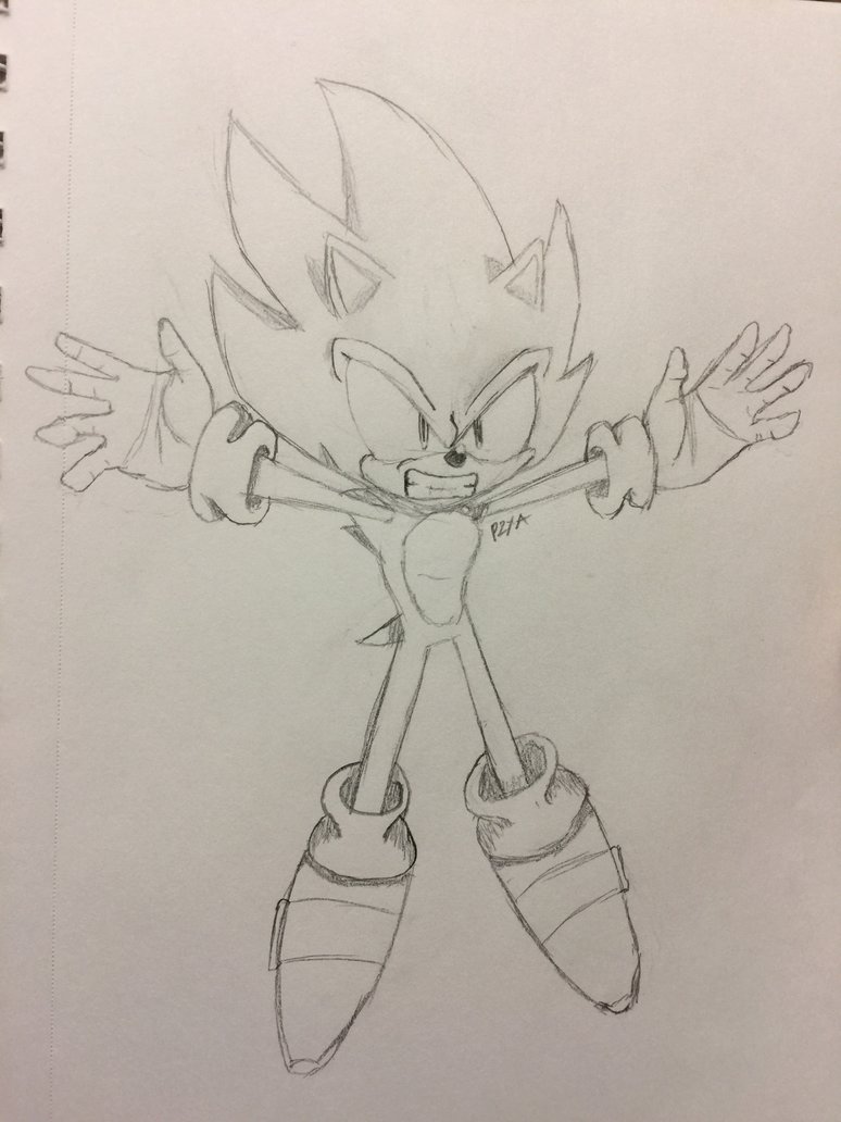 774x1032 Super Sonic Sketch By Platinum2xa - Super Sonic Sketch