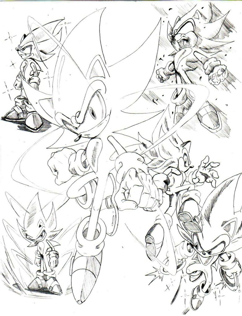 783x1021 Super Sonic Sketch By Trunks24 - Super Sonic Sketch