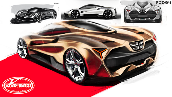 600x338 Pagani Sketches On Behance - Supercar Sketch