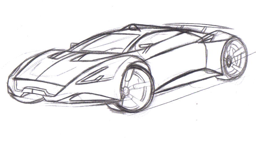 829x456 Carbon Supercar Sketch By Dyrborgdesign - Supercar Sketch