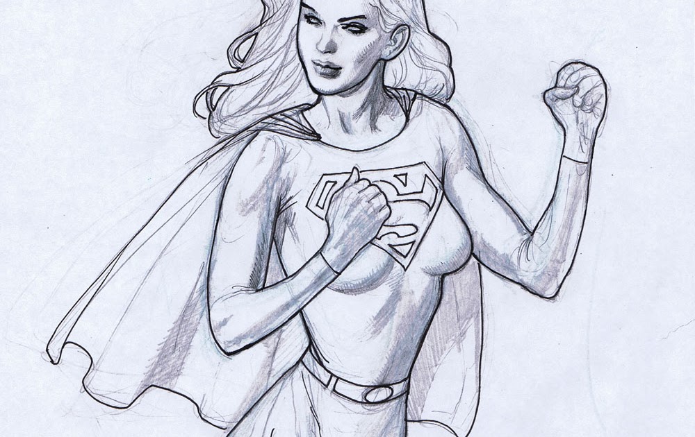 1000x630 Kevin Nowlan Supergirl Sketch - Supergirl Sketch