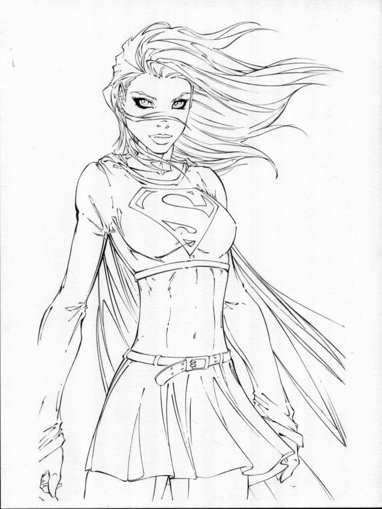 774x1031 Michael Turner Sketch Of Supergirl! Turner Michael - Supergirl Sketch