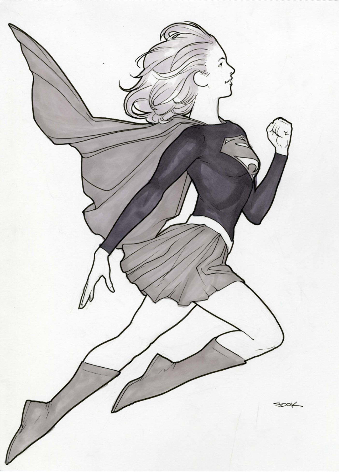 1404x1950 - Supergirl Sketch