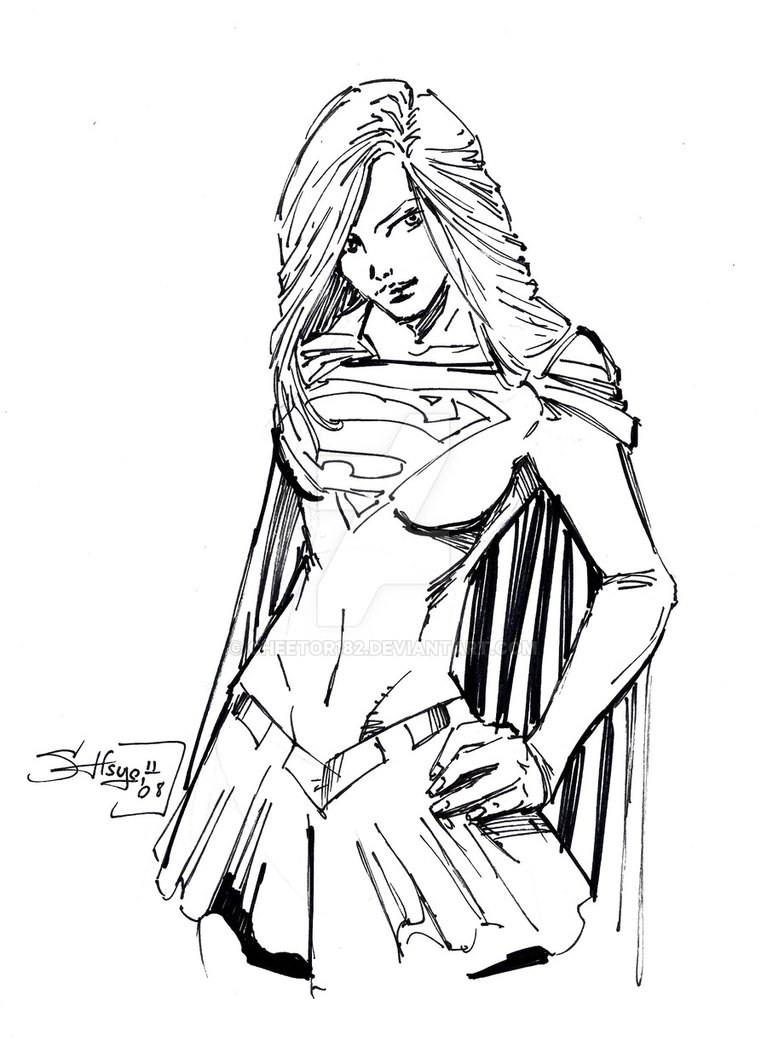 767x1041 Supergirl Sketch By Cheetor182 - Supergirl Sketch