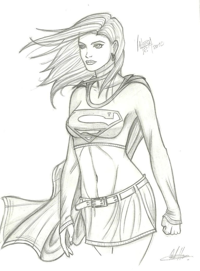 767x1041 Supergirl Sketch 2 By Rv1994 - Supergirl Sketch