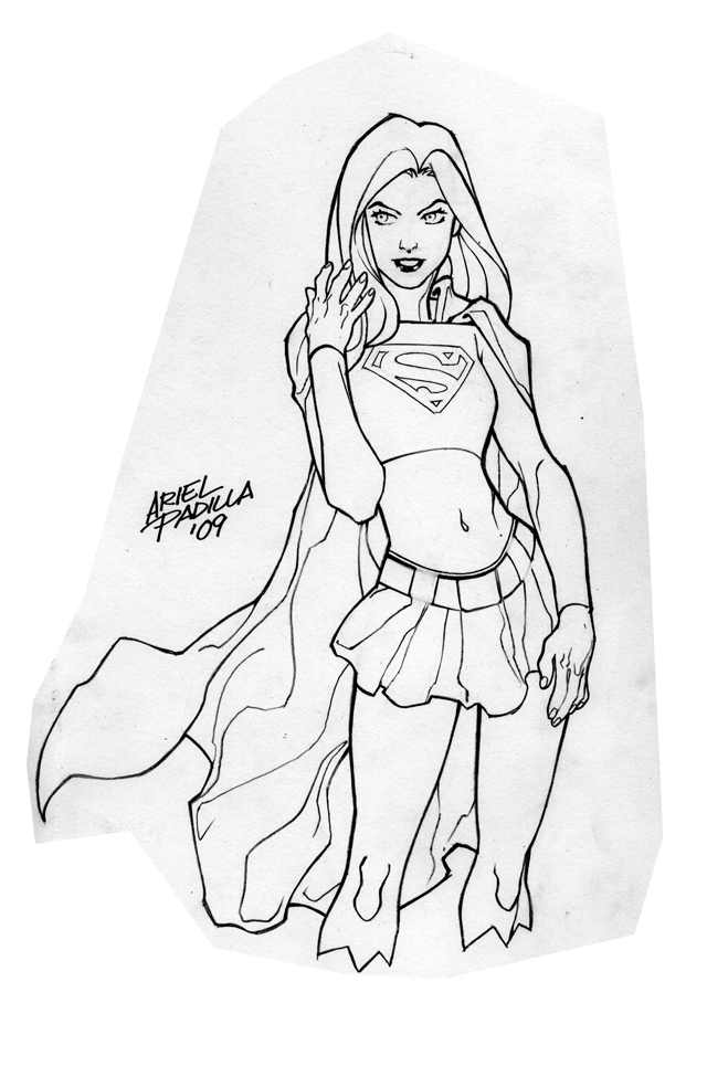 640x975 Supergirl Sketch By Arielpadilla - Supergirl Sketch