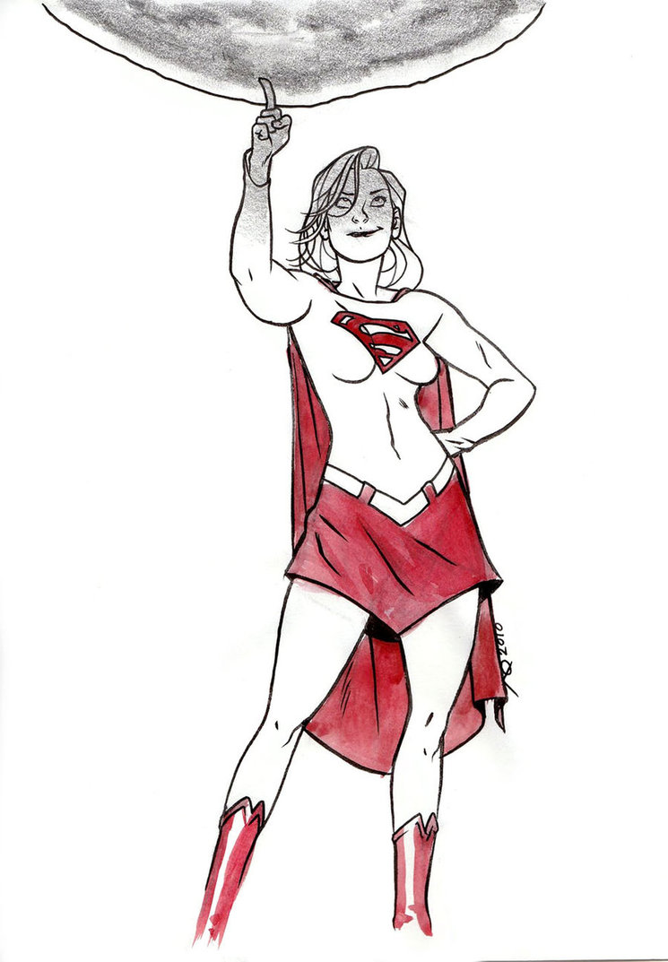 745x1073 Supergirl Sketch By Quin Ones - Supergirl Sketch