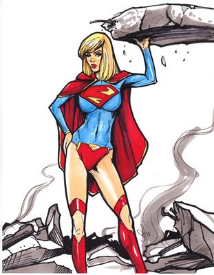311x400 Supergirl Sketch - Supergirl Sketch