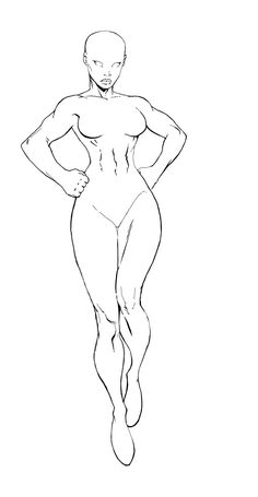 236x455 Female Superhero Template Female Body Template For Fun Female - Superhero Figure Sketch