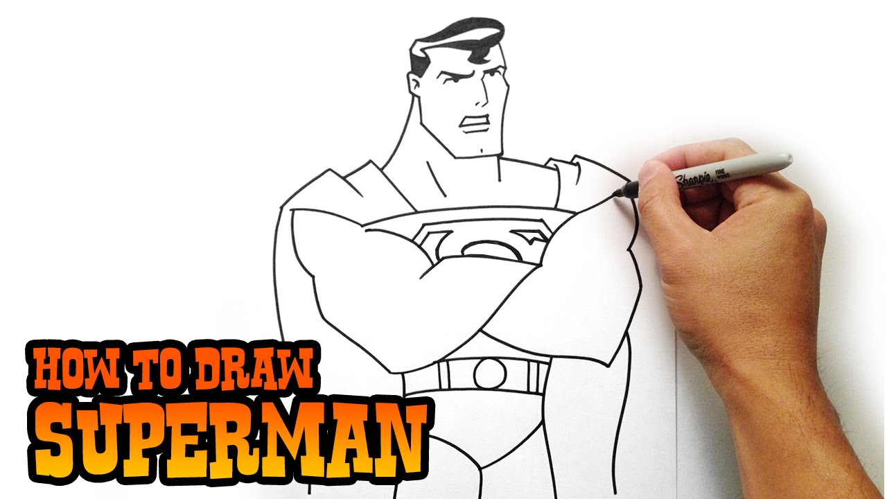 1280x720 How To Draw Superman - Superman Cartoon Sketch