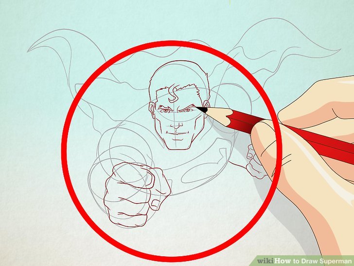 728x546 How To Draw Superman 13 Steps (With Pictures) - Superman Cartoon Sketch