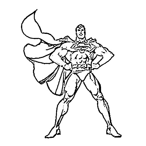 500x500 Superman Cartoon Sketch - Superman Cartoon Sketch