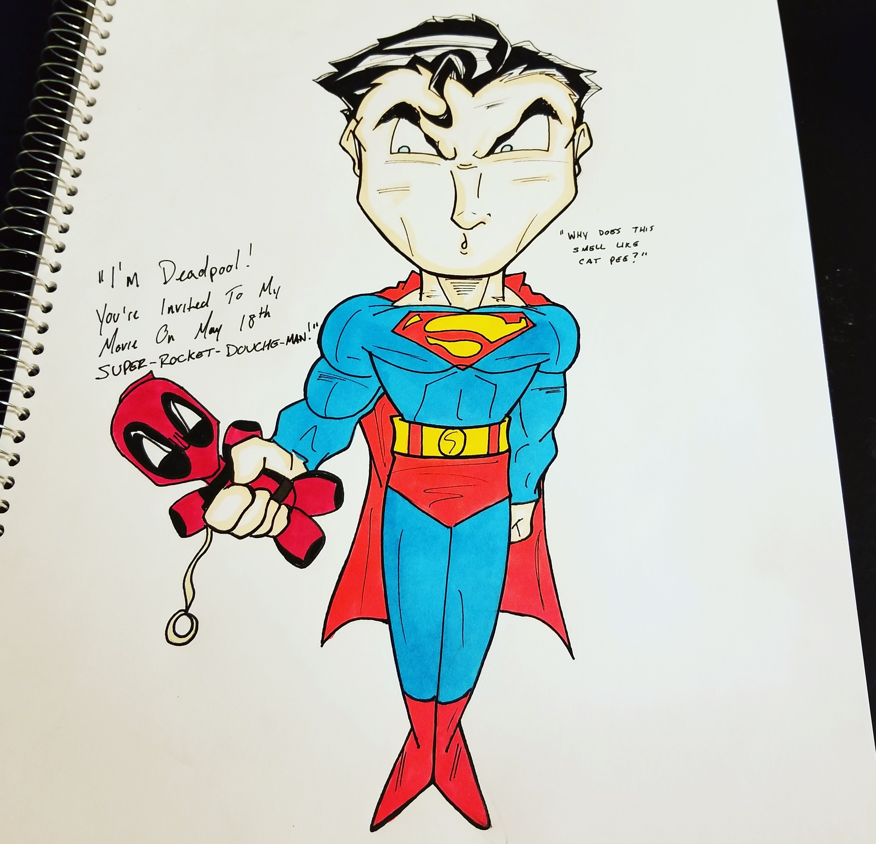 2828x2723 Supermandeadpool Cartoon Sketch. Dccomics - Superman Cartoon Sketch