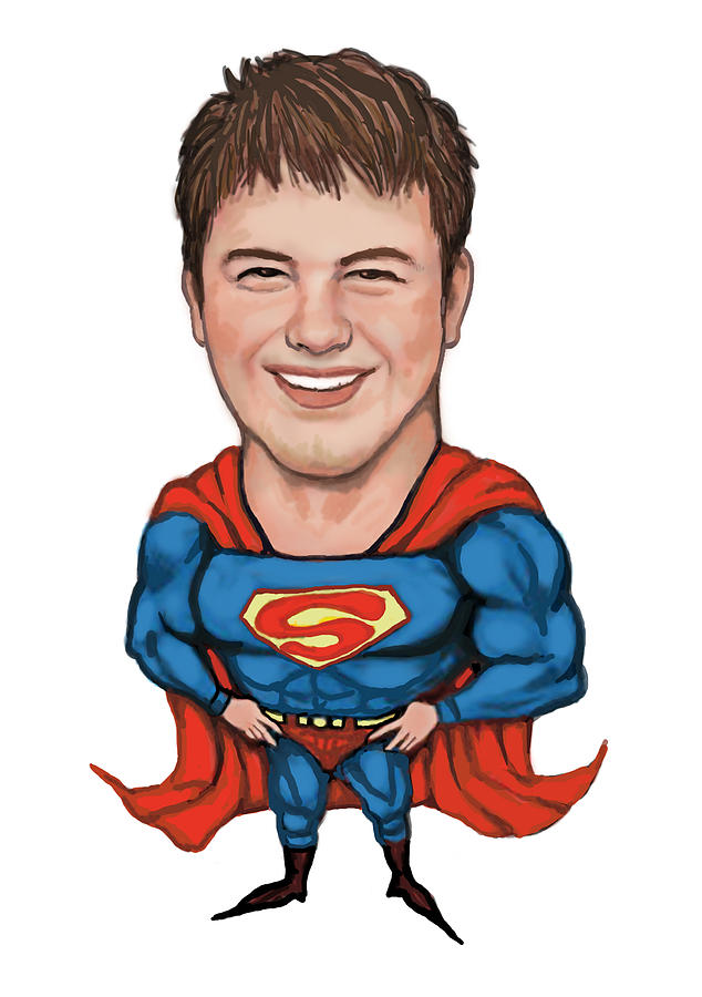 634x900 Custom Caricature From Photo - Superman Cartoon Sketch