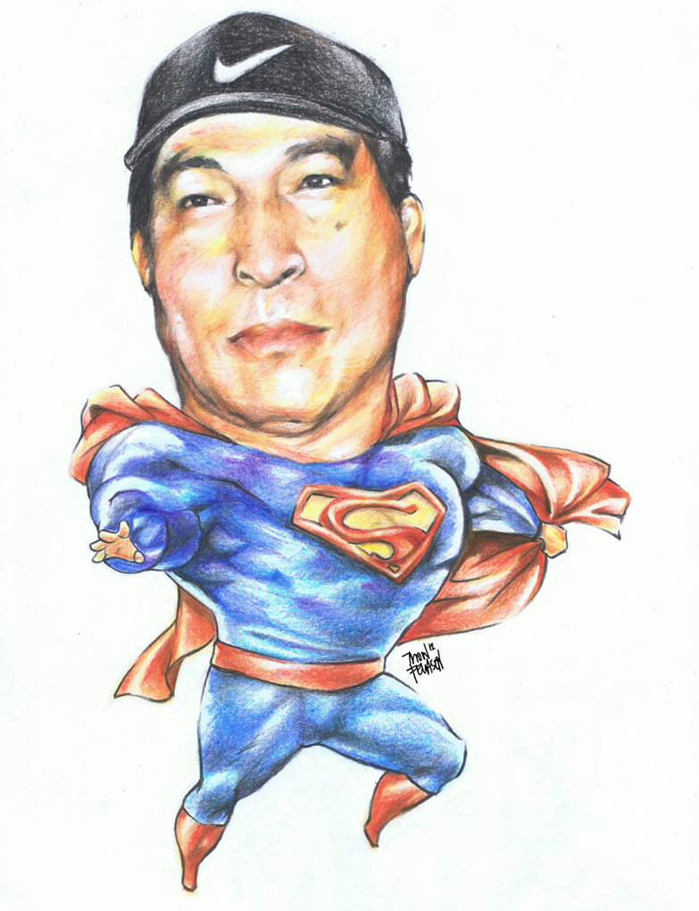 783x1020 Drawn Superman Caricature - Superman Cartoon Sketch