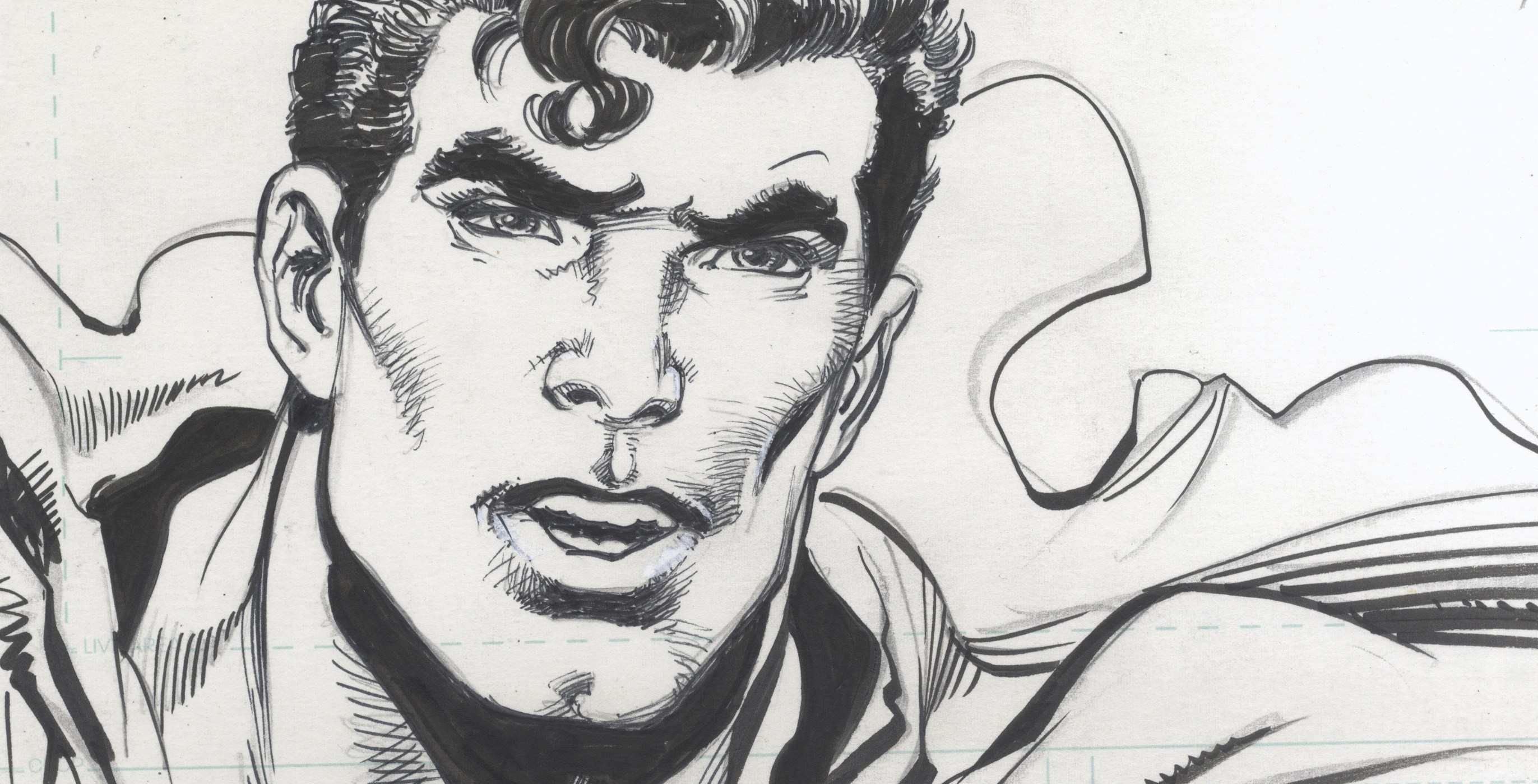 2744x1399 Neal Adams And Superman ! - Superman Face Sketch