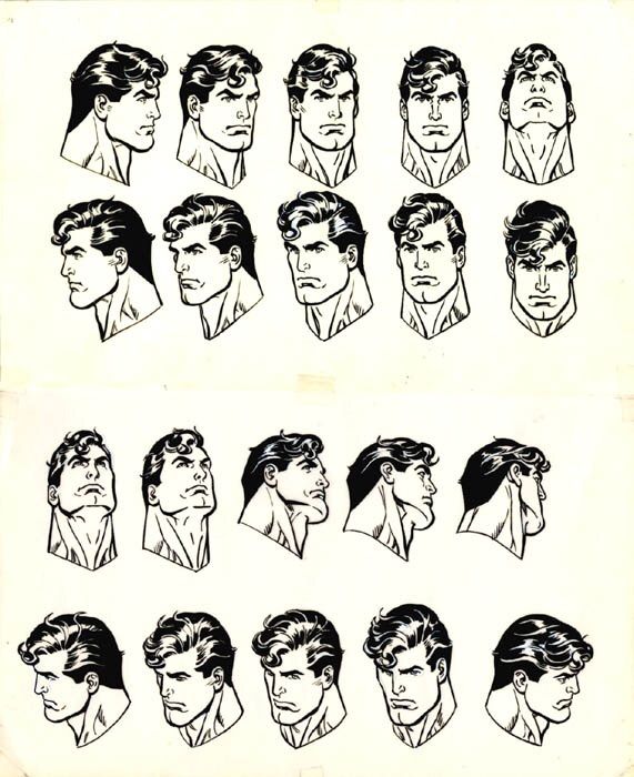571x700 Superman Face Reference Style Guide. Comic Book Sci Fi - Superman Face Sketch