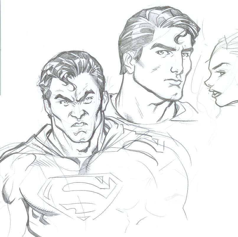 Superman Face Sketch at PaintingValley.com | Explore collection of ...