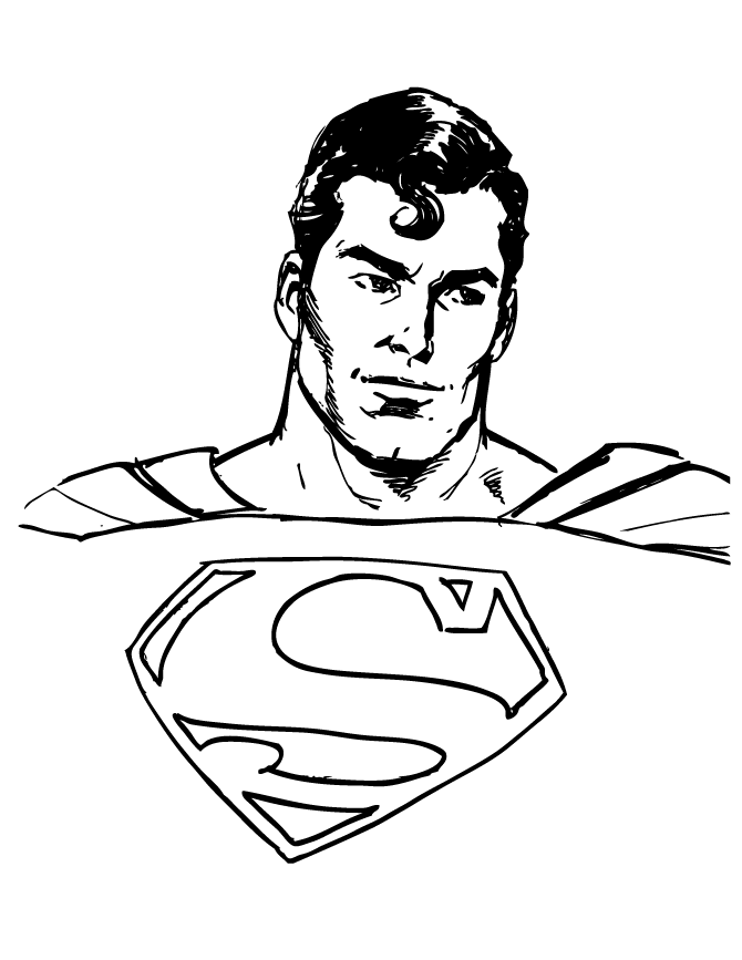 670x867 Superman Face Coloring Page - Superman Face Sketch