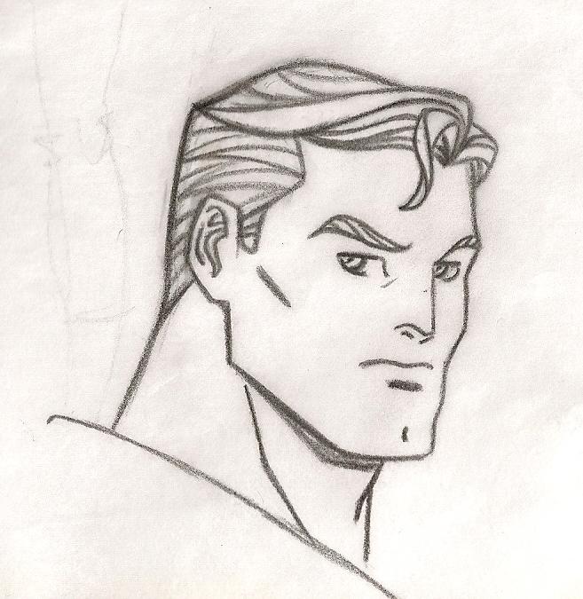 657x675 Superman Sketch By Faust40 - Superman Face Sketch