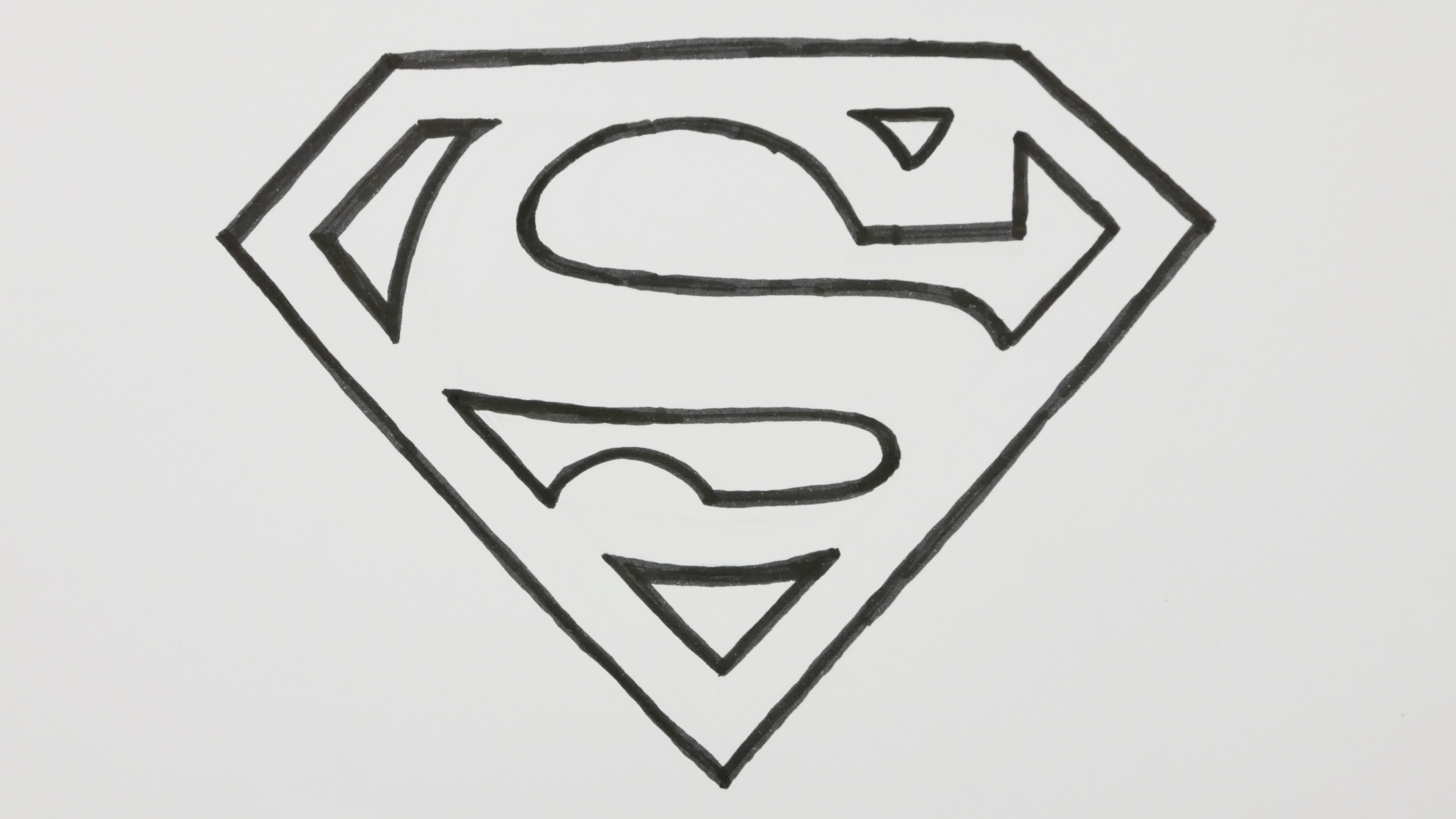 3840x2160 How To Draw A Superman Logo - Superman Logo Sketch