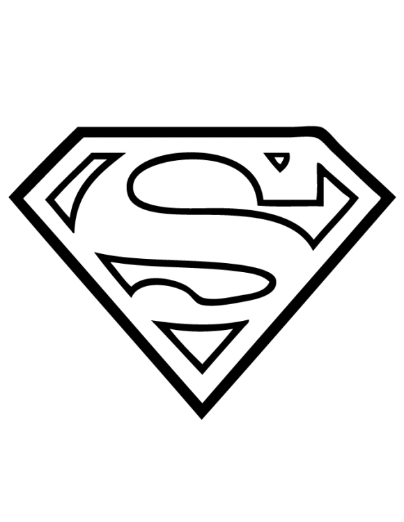 580x750 Kids Superman Logo Coloring Pages Free Woodworking Patterns - Superman Logo Sketch