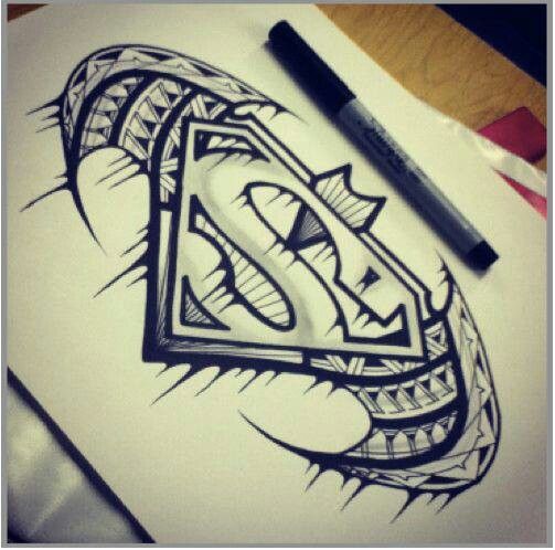 503x498 Tribal With Superman Logo Artworktattoo Designs - Superman Logo Sketch