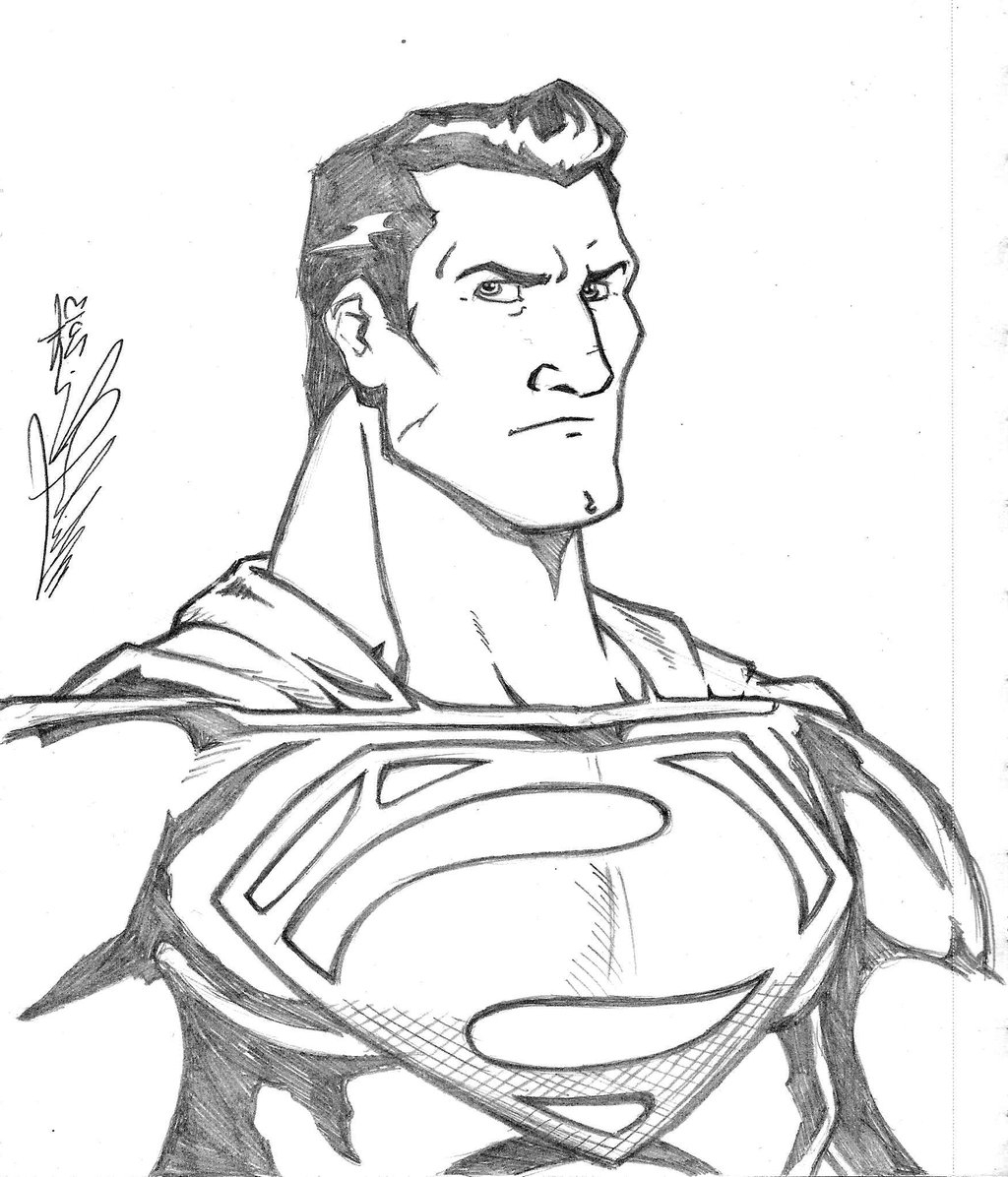 1024x1196 Pencil Drawing Of Superman Man Of Steel Pencil Sketchmikereisner - Superman Pencil Sketch