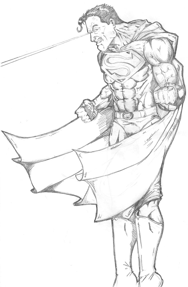 656x1000 Superman - Superman Pencil Sketch
