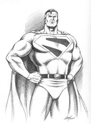 292x398 Superman Drawing In Pencil - Superman Pencil Sketch