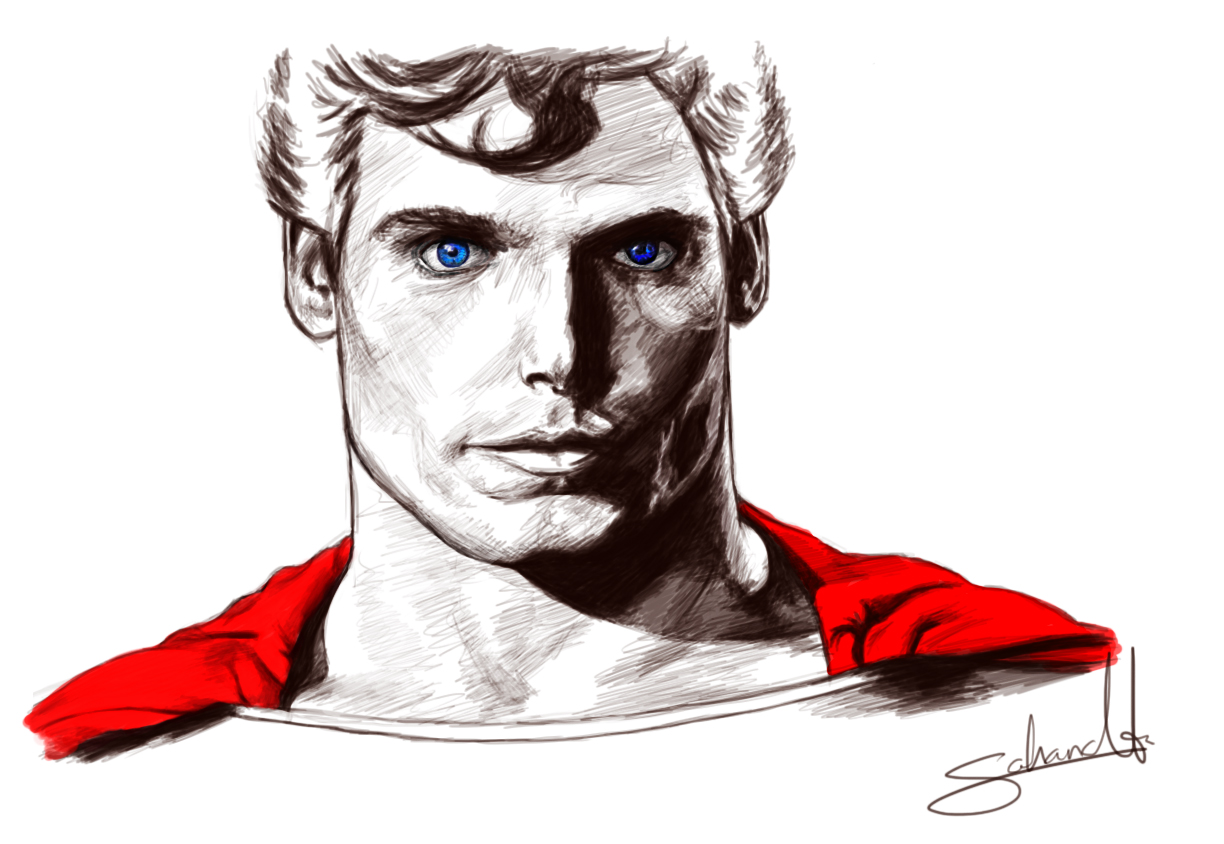 1224x844 Quick Superman Sketch - Superman Sketch