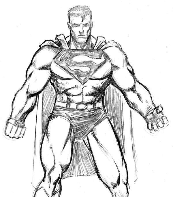 600x685 Superman Sketch By 3xlt - Superman Sketch