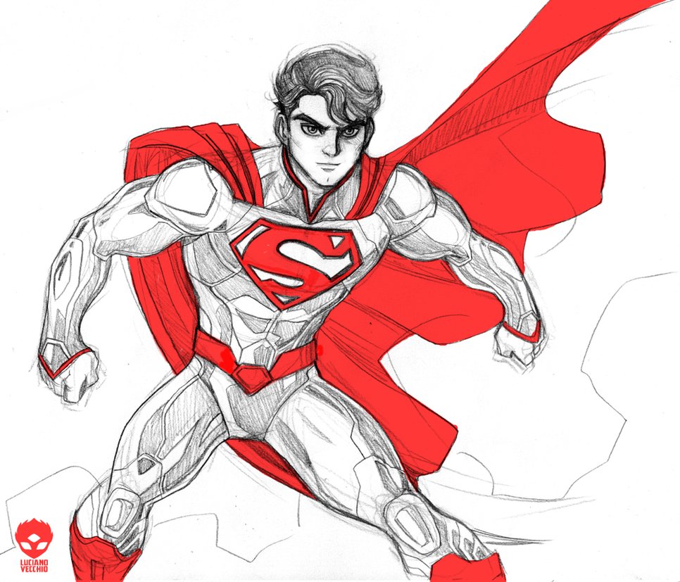 966x827 Superman Sketch By Lucianovecchio - Superman Sketch