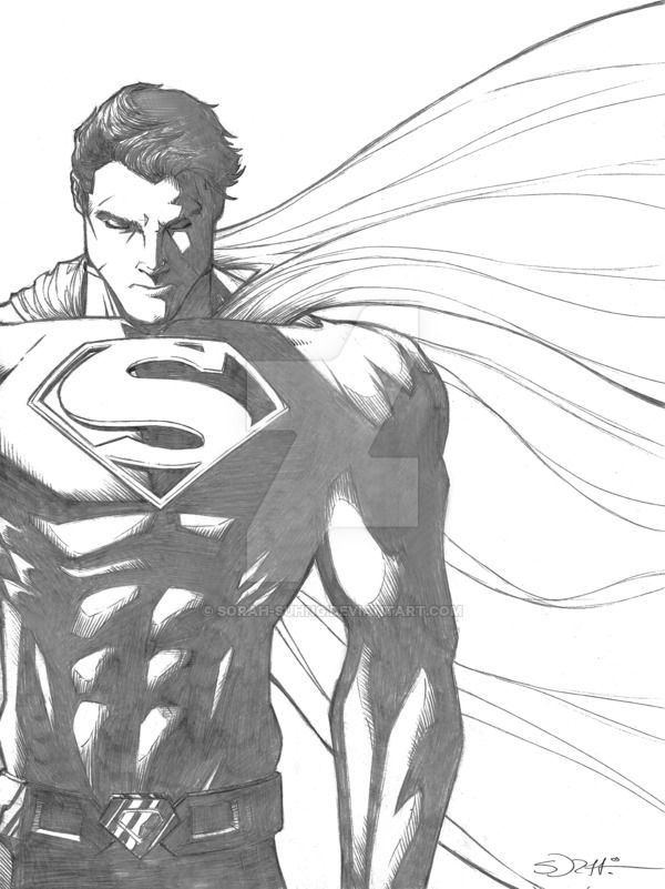 600x801 Superman Sketch By Sorah Suhng Comics, Animation Amp Concept Art - Superman Sketch