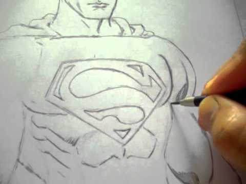 480x360 Drawing Superman - Superman Sketch