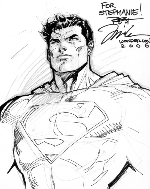 634x800 Superman Sketch Jim Lee Illustration - Superman Sketch Art